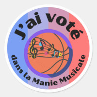 J'ai voté ! Autocollant générique Manie Musicale