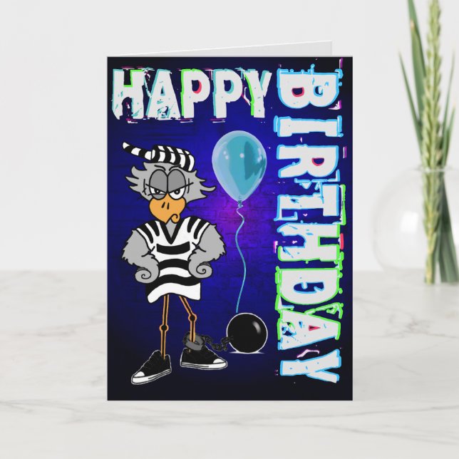 Jail Bird Birthday Card (Front)