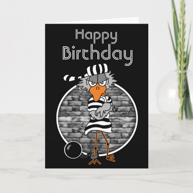 Jail Bird Birthday Card (Front)