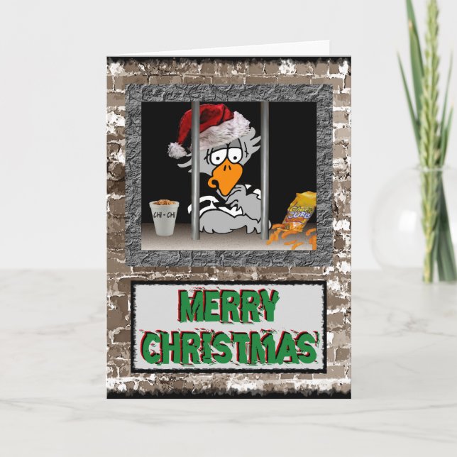 Jailbird Christmas Holiday Card (Front)
