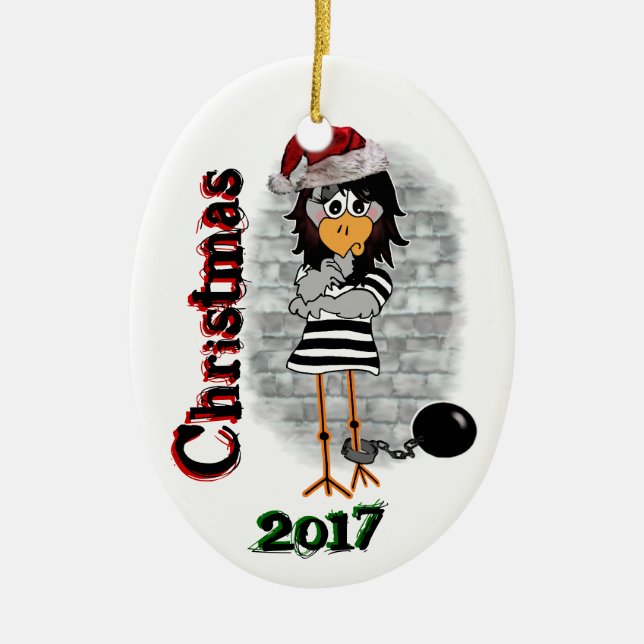 Jailbird Christmas Ornament (Front)