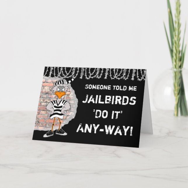 Jailbird greeting card (Front)