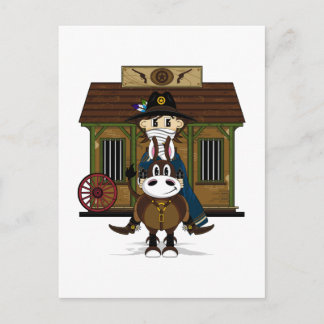 Jailhouse Cowboy on Horse Postcard