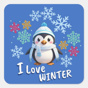 J'aime autocollant hiver