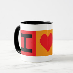 J'aime Bitcoin BTC Bloc 8-Bit Mug
