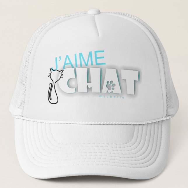 J'aime Chat avec Chat Trucker Hat (Front)