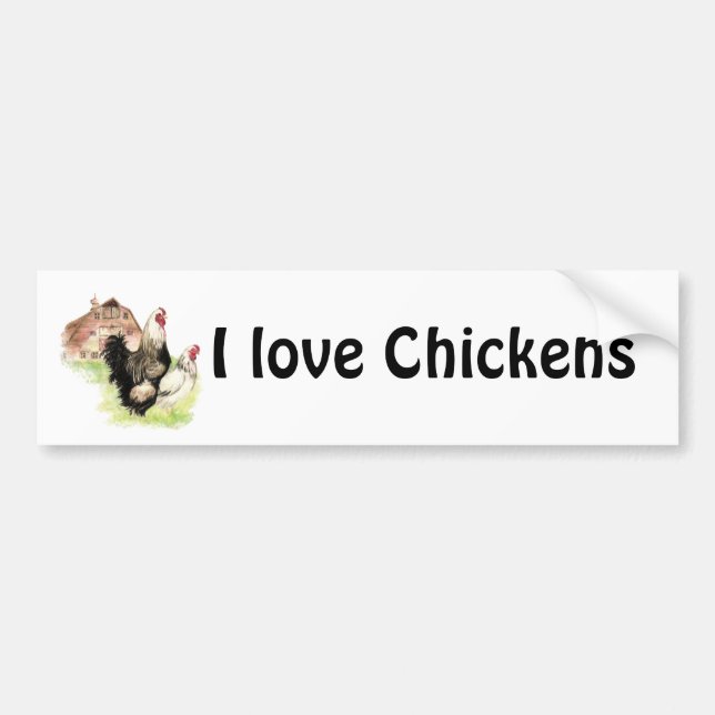 J'aime Chickens, Poulets et Sticker de protection  (Devant)