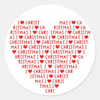 J'aime Coeur Rouge Christ Stickers Postage de Noël