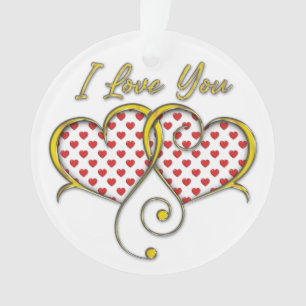 J'aime conception de coeurs en or