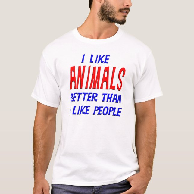 J'aime des animaux meilleurs que j'aime le T-shirt (Devant)