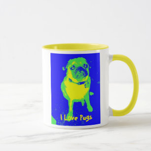 J'aime des carlins, tasse