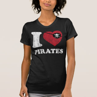 j'aime des pirates refroidis le rétro T-shirt
