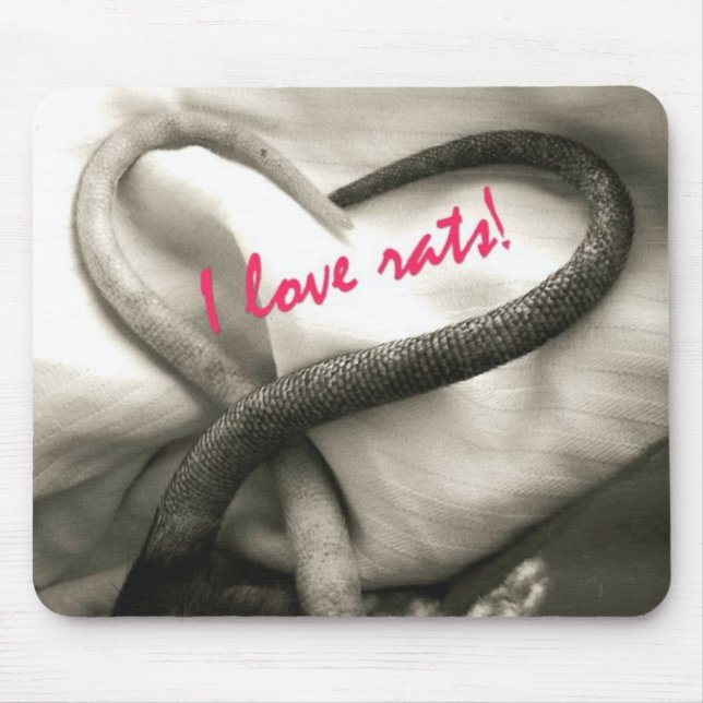 J'aime des rats ! tapis de souris (Devant)