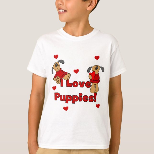 J'aime des T-shirts et des cadeaux de chiots (Devant)