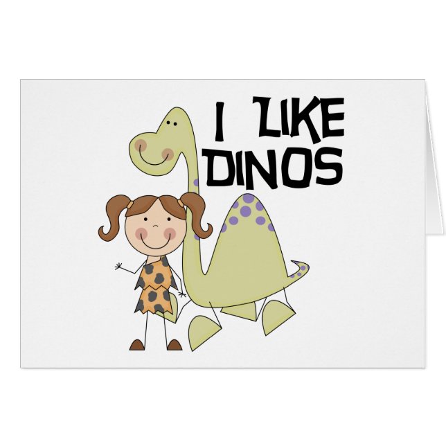 J'aime des T-shirts et des cadeaux de Dinos-Fille (Devant horizontal)