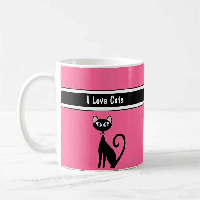 J'aime des tasses de café de chats (Gauche)