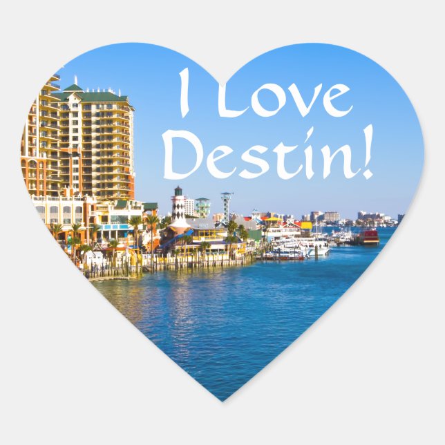 J'Aime Destin Floride Stickers En Forme Coeur (Devant)