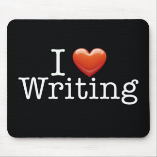 J'aime écrire le tapis de souris noir