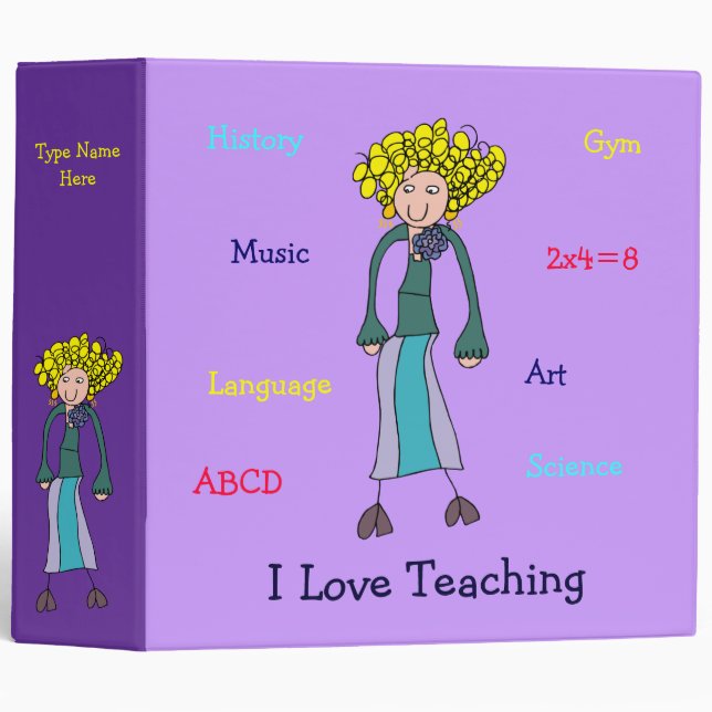 J'aime enseigner le classeur fait sur commande (Devant/Côté)