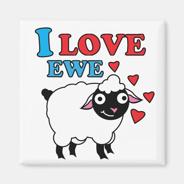 J'aime Ewe Magnet (Devant)