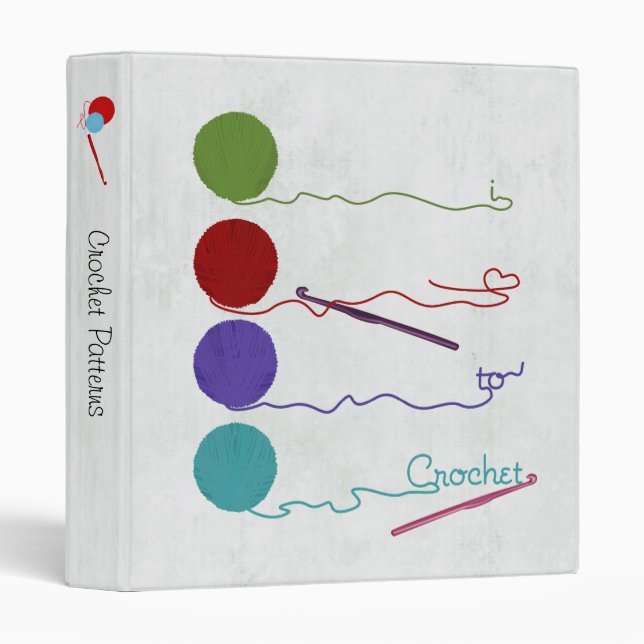 J'aime faire du crochet le classeur (Devant/Côté)