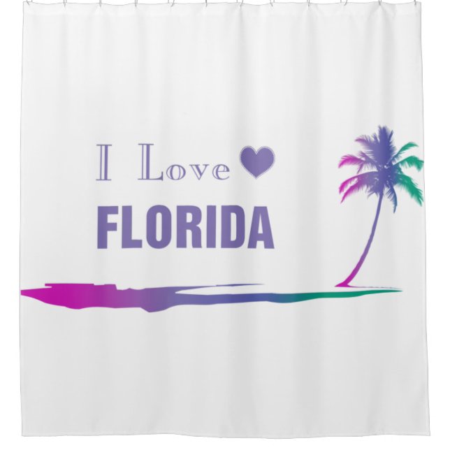 J'Aime Florida Colorful Purple Douche Rideau (Devant)
