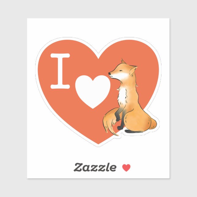 J'aime Fox | Amant Fox | Sticker unique Vinyl Fox (Feuille)