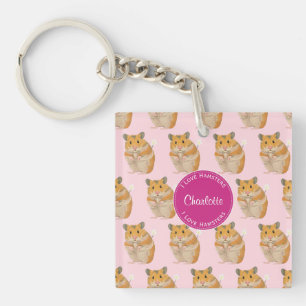 J'aime Hamsters Motif Hamster rose
