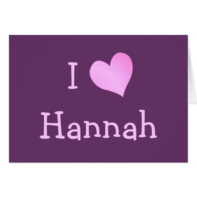 J'aime Hannah (Devant horizontal)