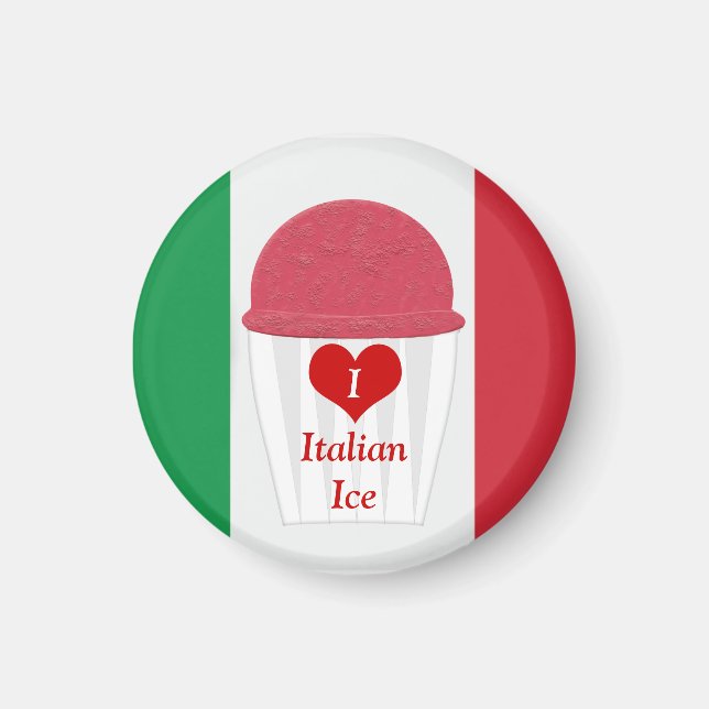 J'aime Italien Glace - Magnet vendeur (Devant)