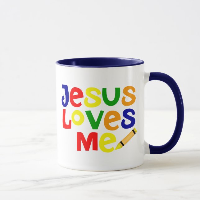 J'aime Jésus/Jésus m'aime tasse de café (Droite)