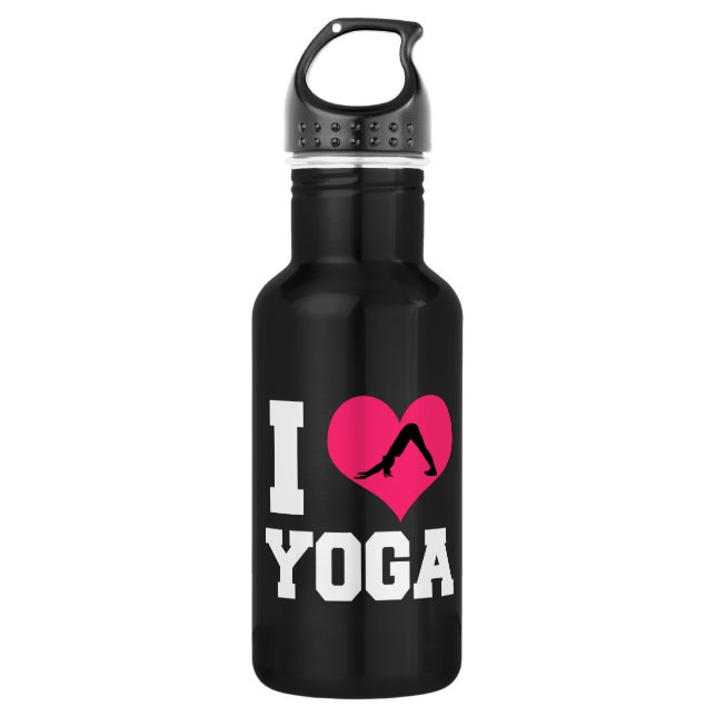 J'aime la bouteille d'eau drôle de yoga (Devant)