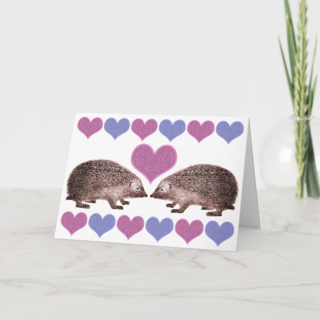 J'aime la carte de Saint-Valentin de hérisson de (Devant)