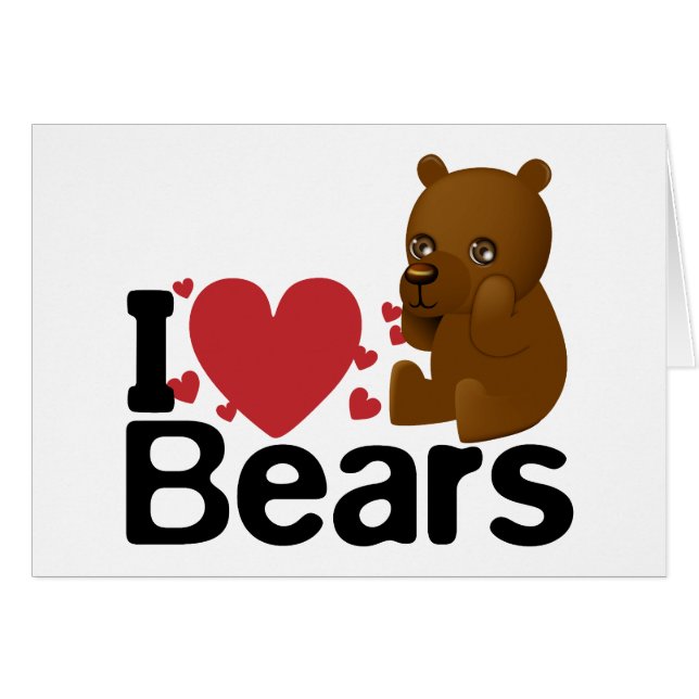 J'aime la carte d'ours (Devant horizontal)