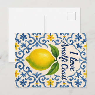 J'aime la côte d'Amalfi – Carte postale calligraph
