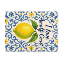 J'aime la côte d'Amalfi – Carte postale calligraph