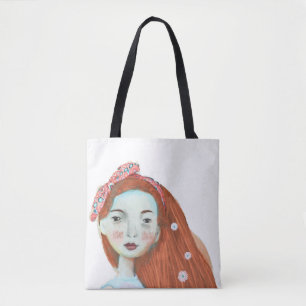 J'aime la fille principale rouge mignonne de sac