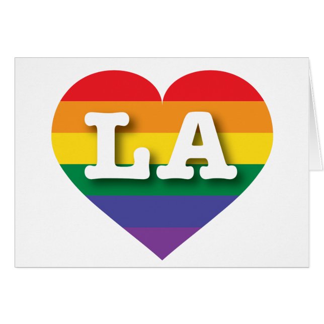 J'aime LA Gay pride Rainbow Heart (Devant horizontal)