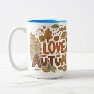 J'Aime La Mug À Deux Tons D'Automne