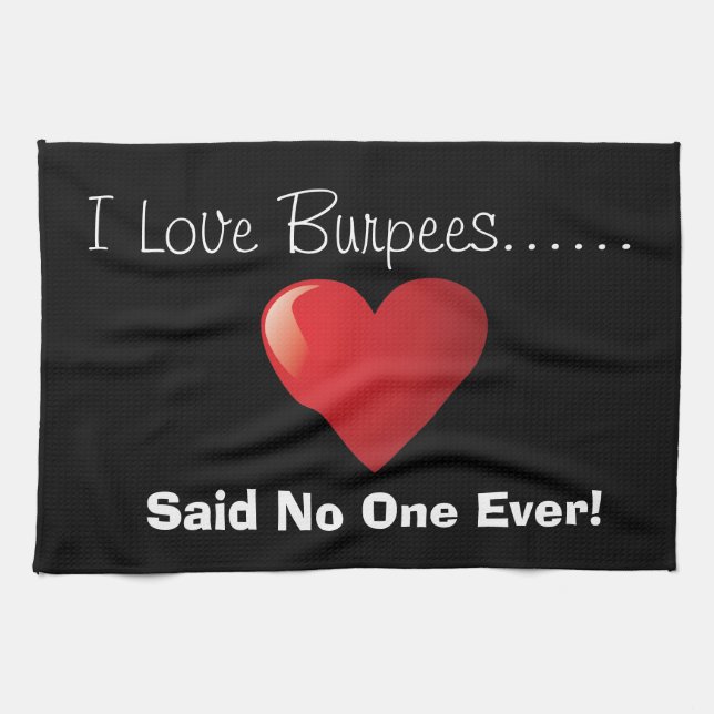 J'aime la serviette de gymnase de Burpees (Horizontal)