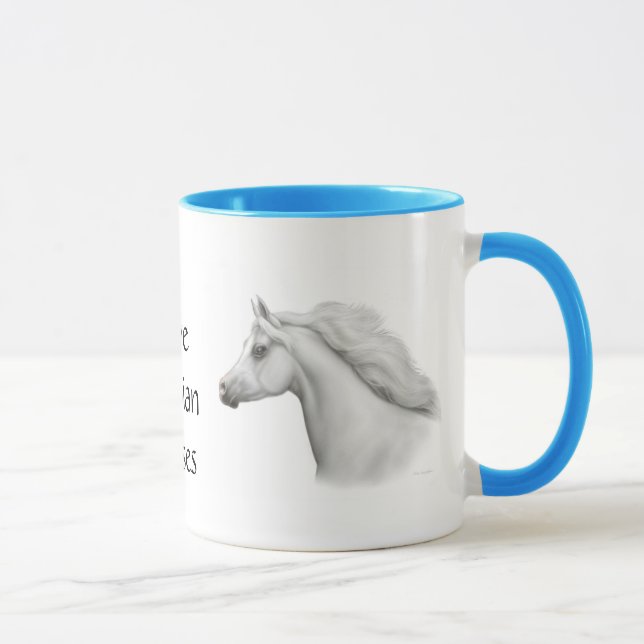 J'aime la tasse Arabe de chevaux (Droite)