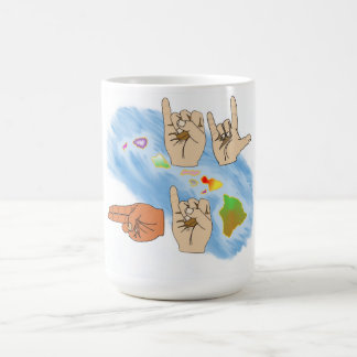 J'AIME LA TASSE DE BOISSON DE LANGUE DES SIGNES