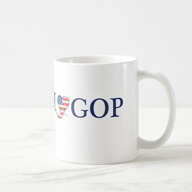 J'aime la tasse de café blanc classique de GOP (Droite)