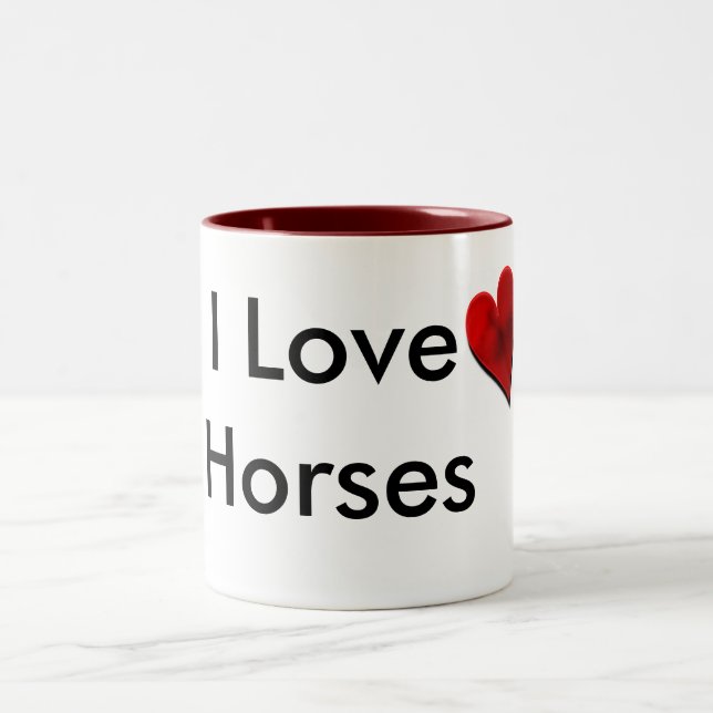 J'aime la tasse de chevaux (Centre)