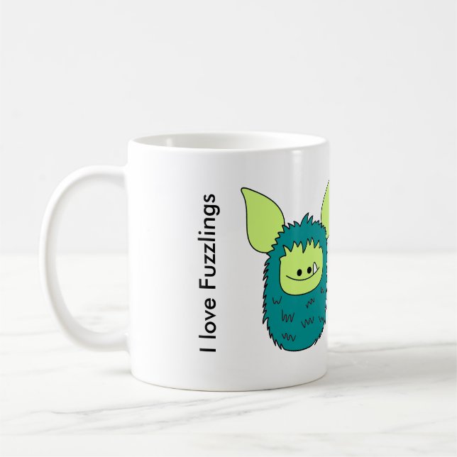 J'aime la tasse de Fuzzlings - Fuzzling vert (Gauche)
