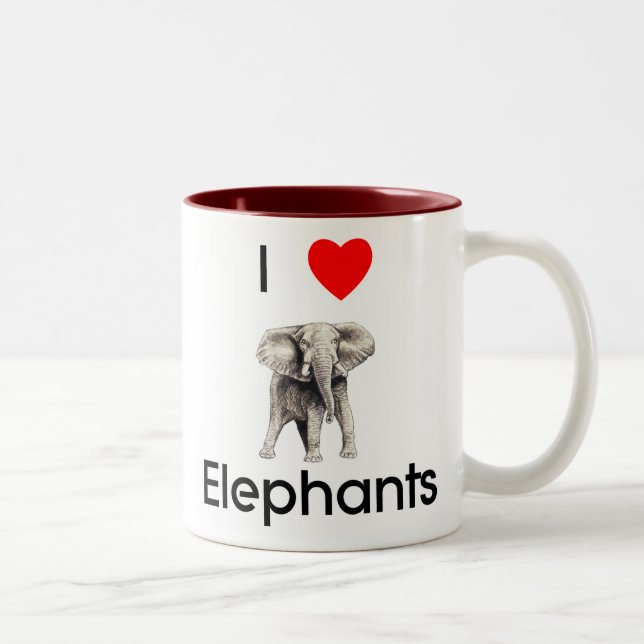 J'aime la tasse d'éléphants (Droit)
