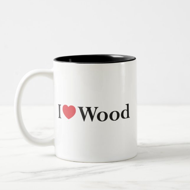 J'aime la tasse en bois (Gauche)