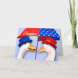 J'Aime L'Amérique. Drôle Canards Cartes de voeux p