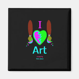 J'aime l'art aimant de carré de 2 pouces