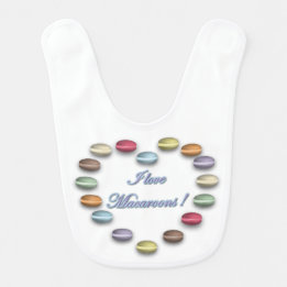 J'aime le bavoir de bébé de macarons